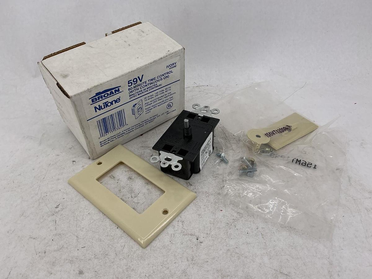 New Broan 5C190A NuTone 60-Minute Time Control 59V Ivory 20A 240V 60HZ