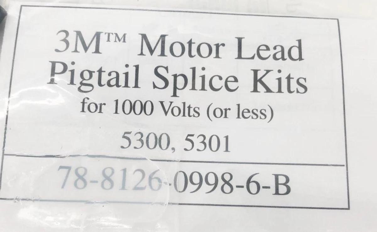 Lot of 2 New 3M 5300 Motor Lead Pigtail Splice Kits 1000V or Less (6 Splices)