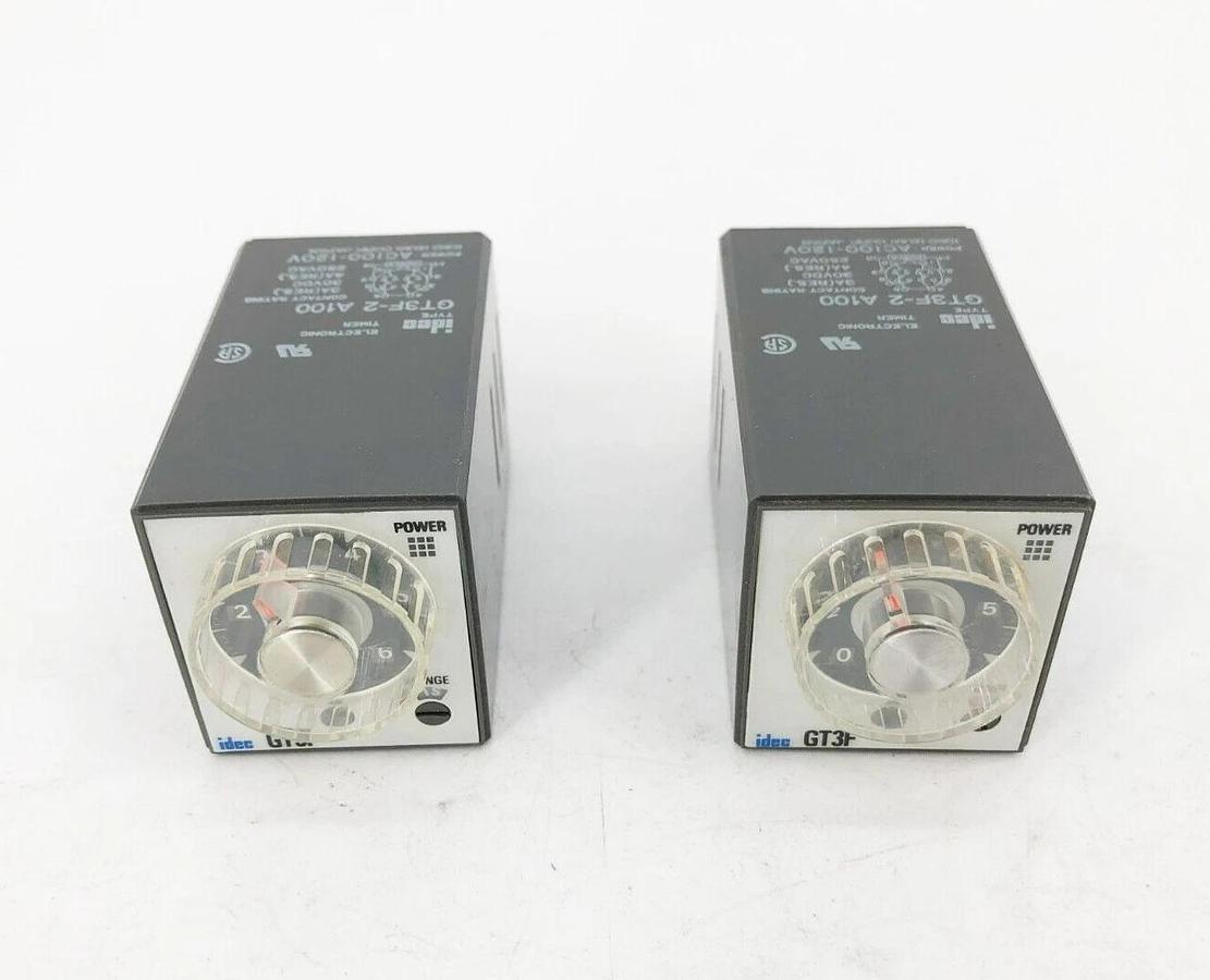 Used Lot of 2 IDEC GT3F-2 A100 Timer Relays 120V 3A-30VDC 4A 250VAC