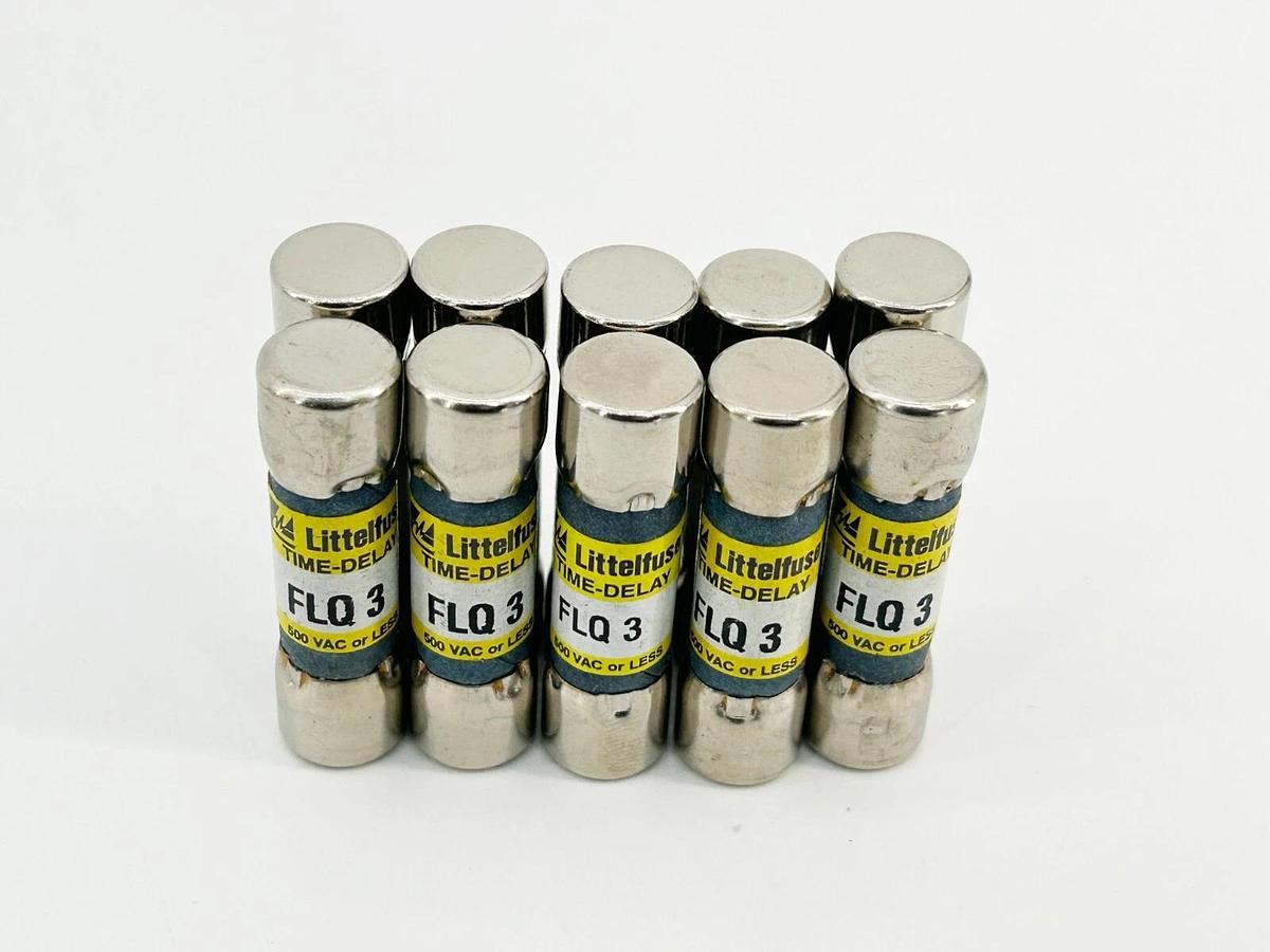 New Box of 10 Littelfuse FLQ-3A Time Delay Fuse 3Amp 500V