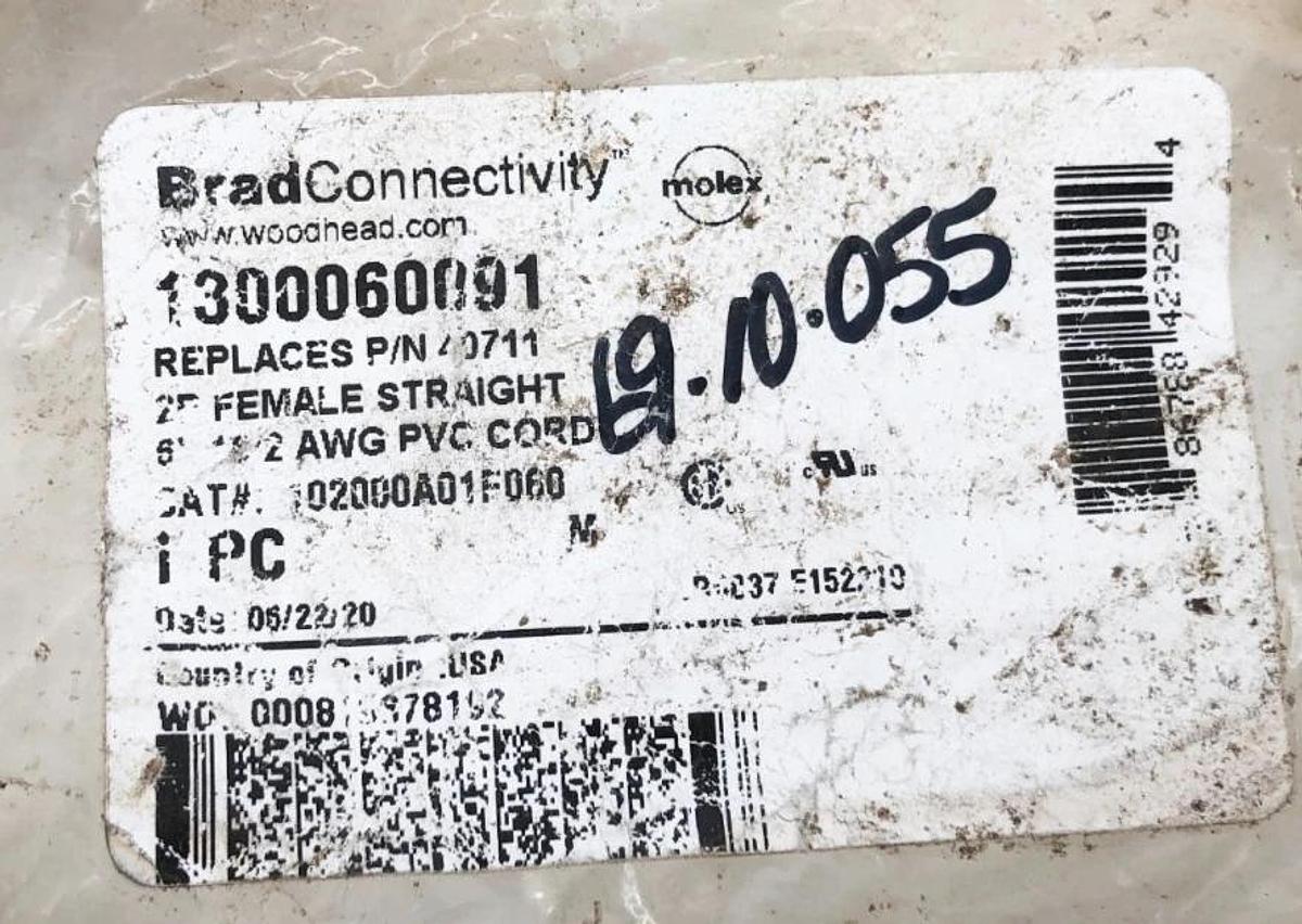 New Brad Connectivity 1300060091 Cordset 2P Female Straight 6FT 16/2 AWG 40711