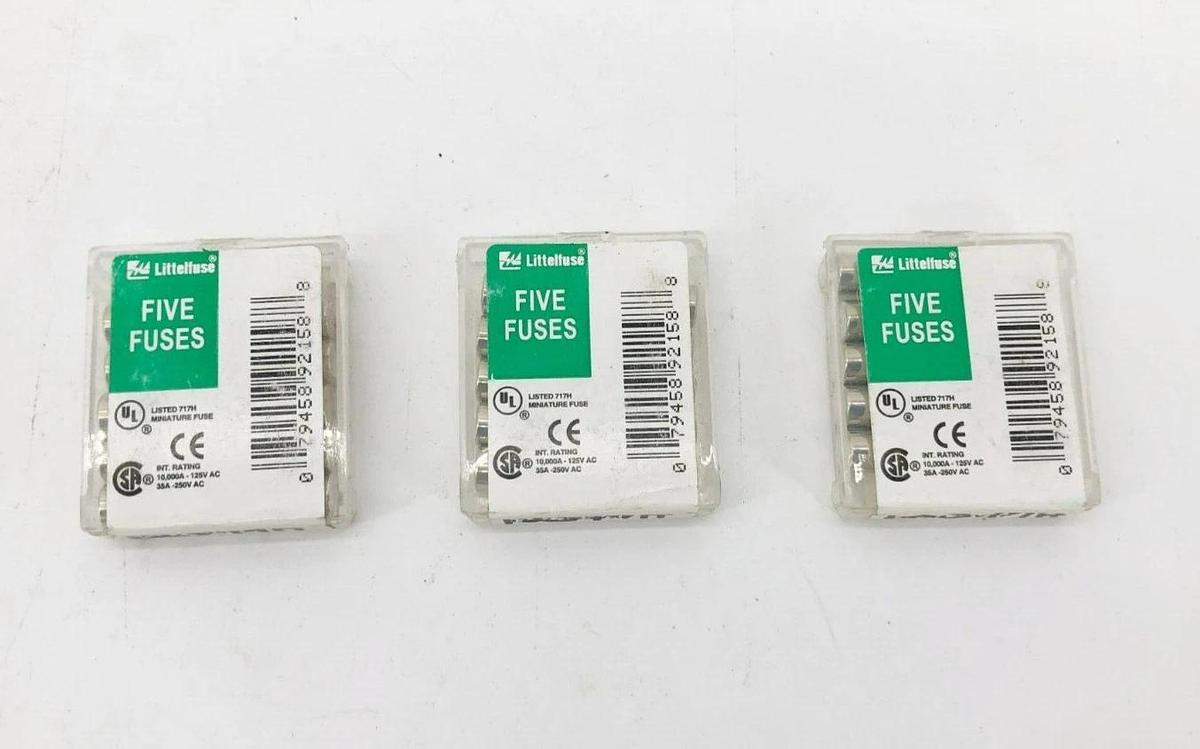 Lot of 15 New Littelfuse 312.125P Fast Acting Fuses 0.125A 250VAC 1/4" X 1-1/4"