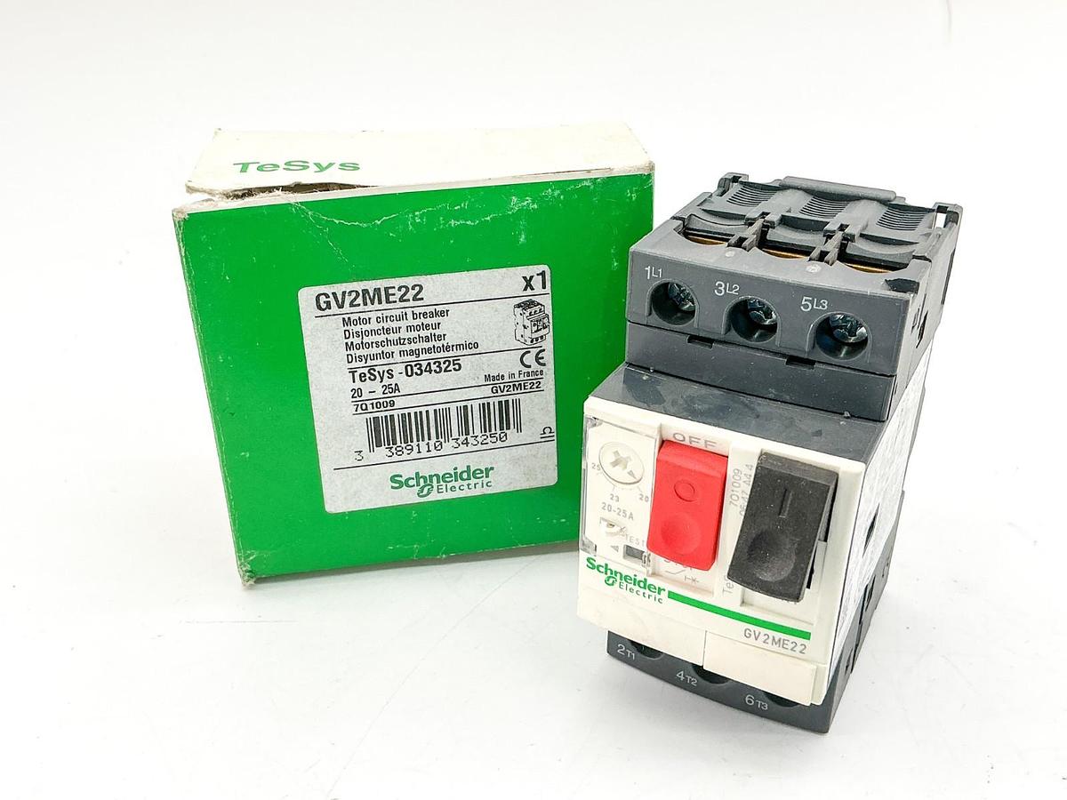 New Schneider Electric GV2ME22 Motor Circuit Breaker 690V 20-25A 20HP 034325