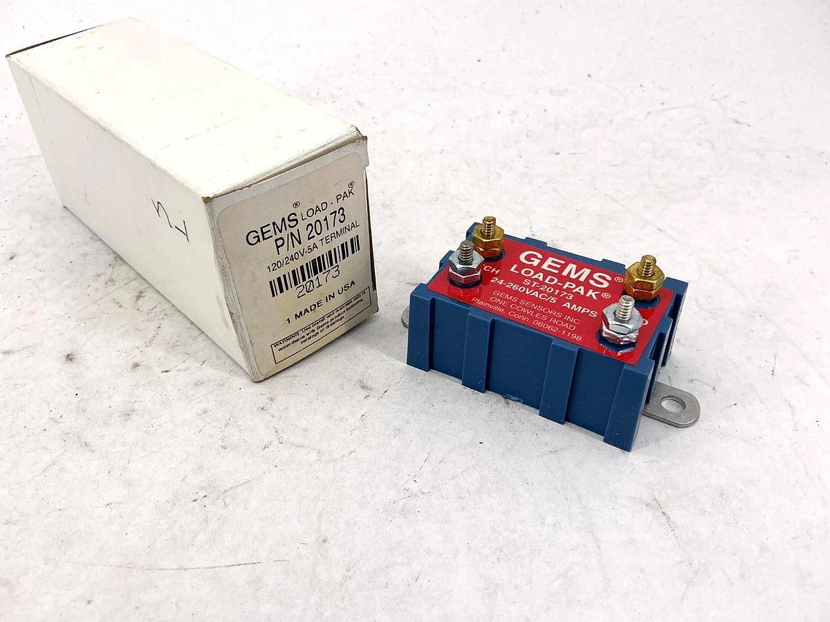 New Gems Sensors 20173 Load-Pak Relay 120/240V-5A Terminal