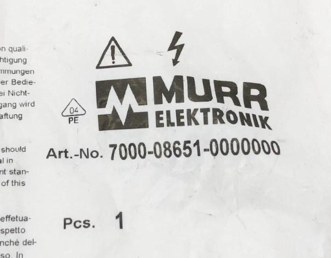 New Murr Elektronik 7000-08651-0000000 Connector M8 Male