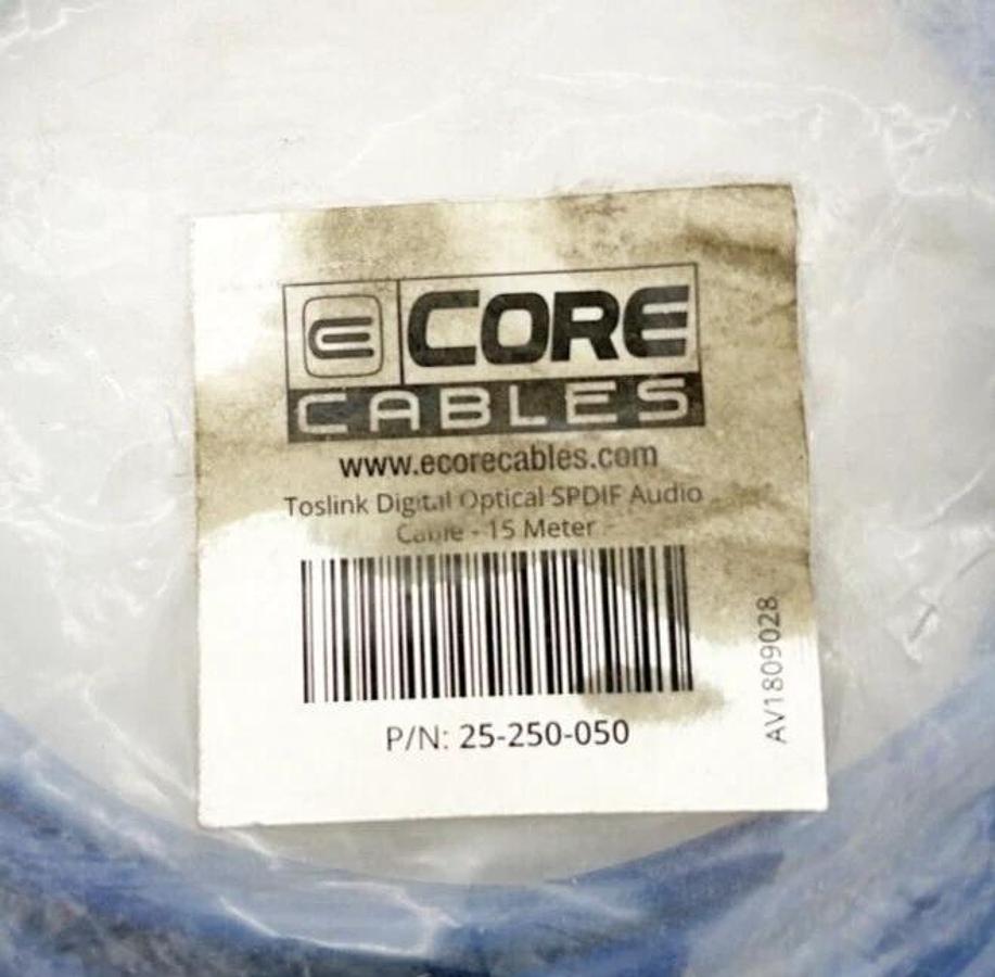 New Core Cables 25-250-050 Optical Digital Cable 50'
