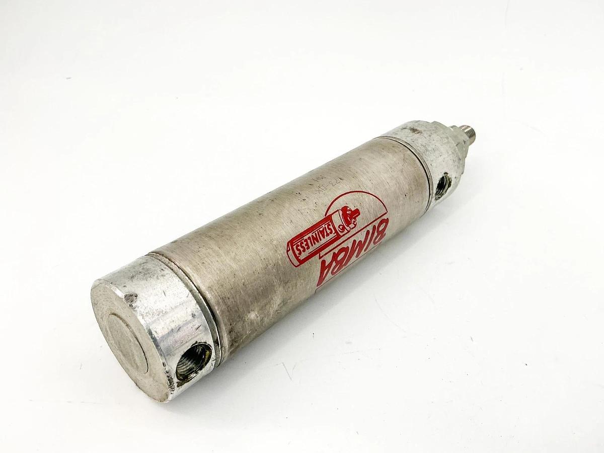 Used Bimba 173-DX Pneumatic Cylinder 1-1/2" Bore 4" Stroke Stainless Steel