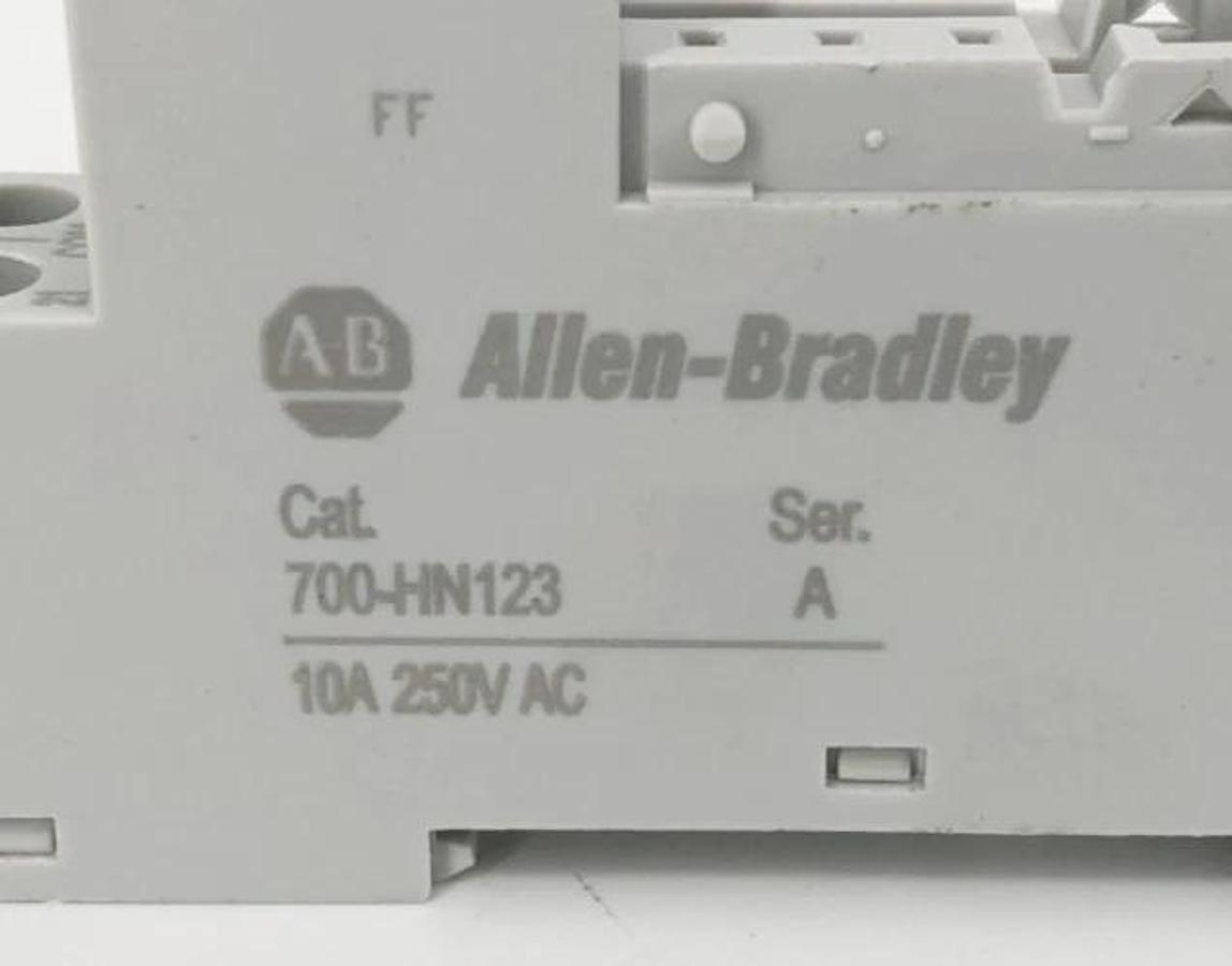 Lot of 2 New Allen Bradley 700-HN123 Relay Sockets 8-Pin 10A 250VAC - No Box