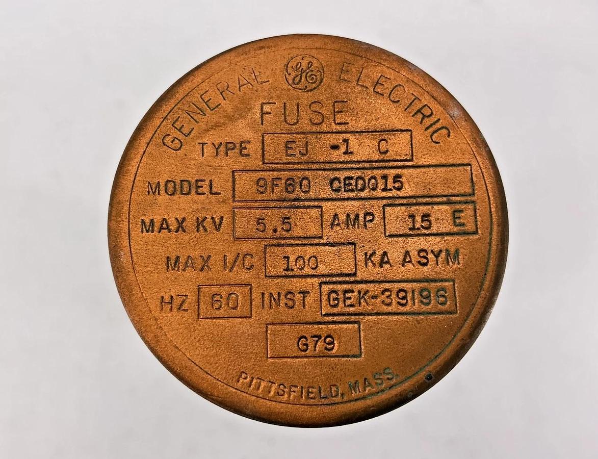New GE General Electric 9F60CED015 Type EJ-1 Fuse 15E-Amp 4800V