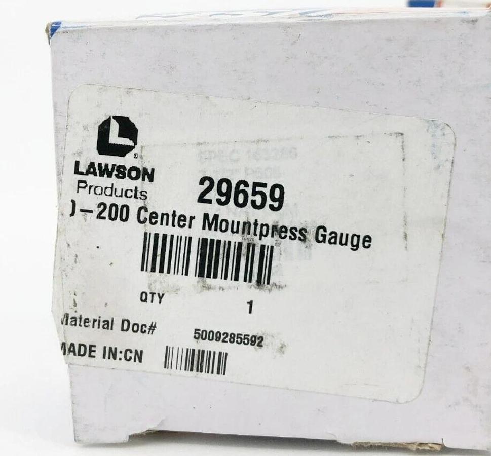 Lot of 2 New Ametek Lawson 29659 Pressure Gauges Center Back Mount 0 to 200PSI