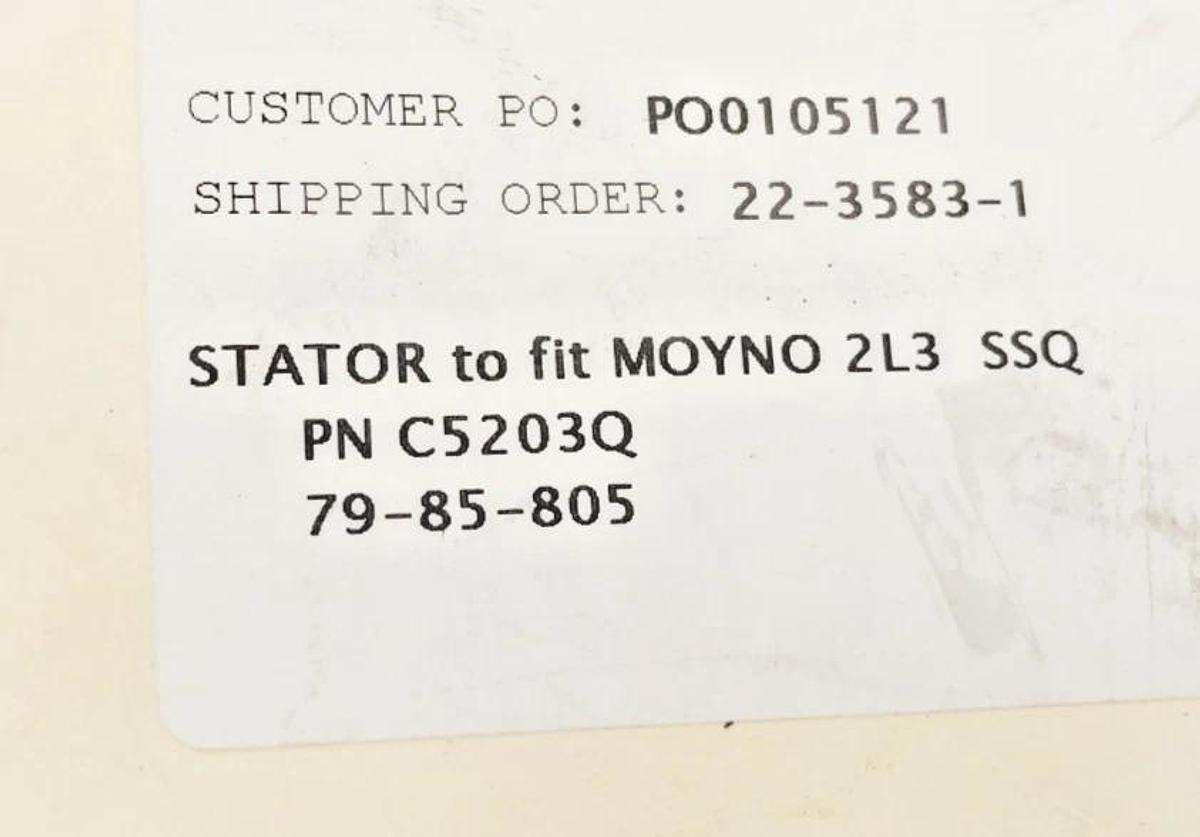 New C5203Q Stainless Steel Stator for Moyno 2L3 SSQ - No Box