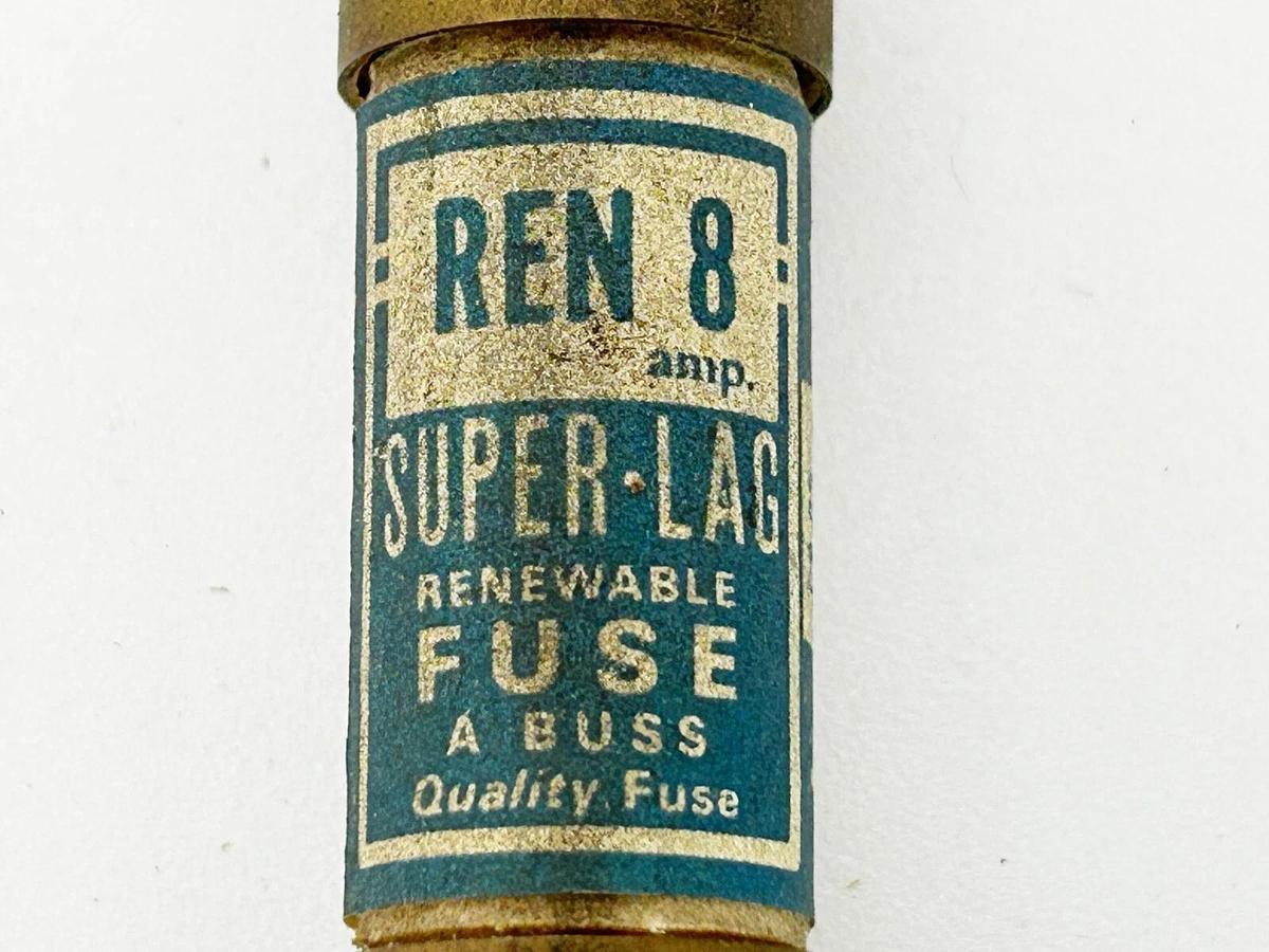 New Lot of 2 Bussmann REN 8 Super Lag Renewable Fuse 8A 250V