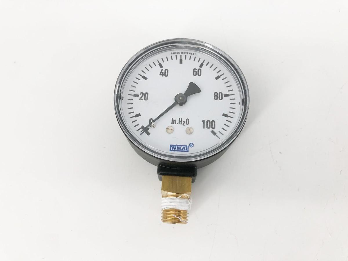 New Wika 52941783 Gauge 611.13.2.5" 0-100 IN H2O 1/4" Lower Mount - No Box
