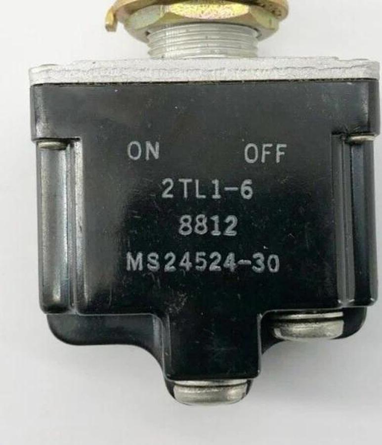 New Honeywell 2TL1-6 Toggle Switch On-Off 10A @ 277VAC MS24524-30