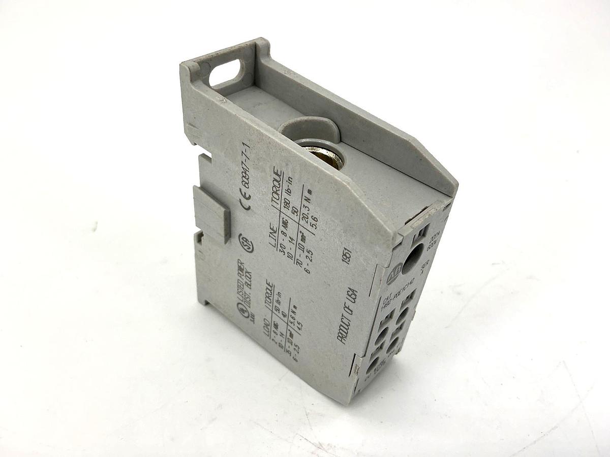 Used Allen Bradley 1492-PDE1C142 Ser A Enclosed Power Distribution Block 1P 200A 600V