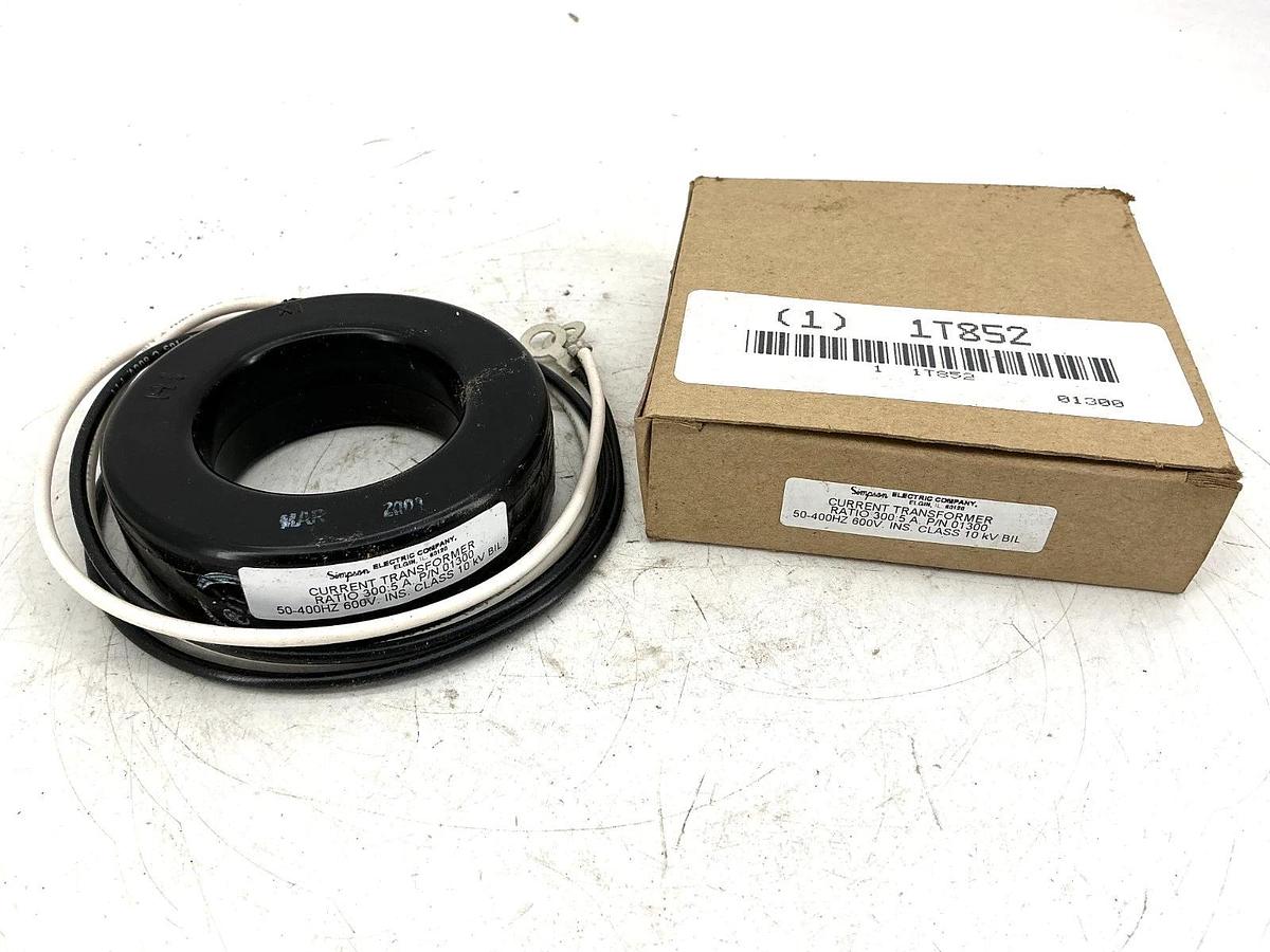 New Simpson Electric 01300 Current Transformer 2-Wire Ratio 300:5A 600V 50-400HZ