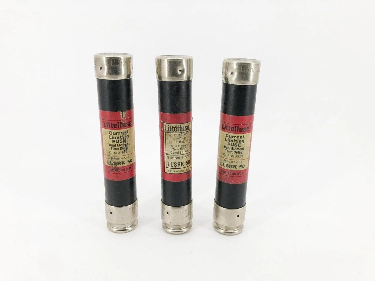Lot of 3 New Littelfuse LLSRK50 Time Delay Fuses 600V 50A