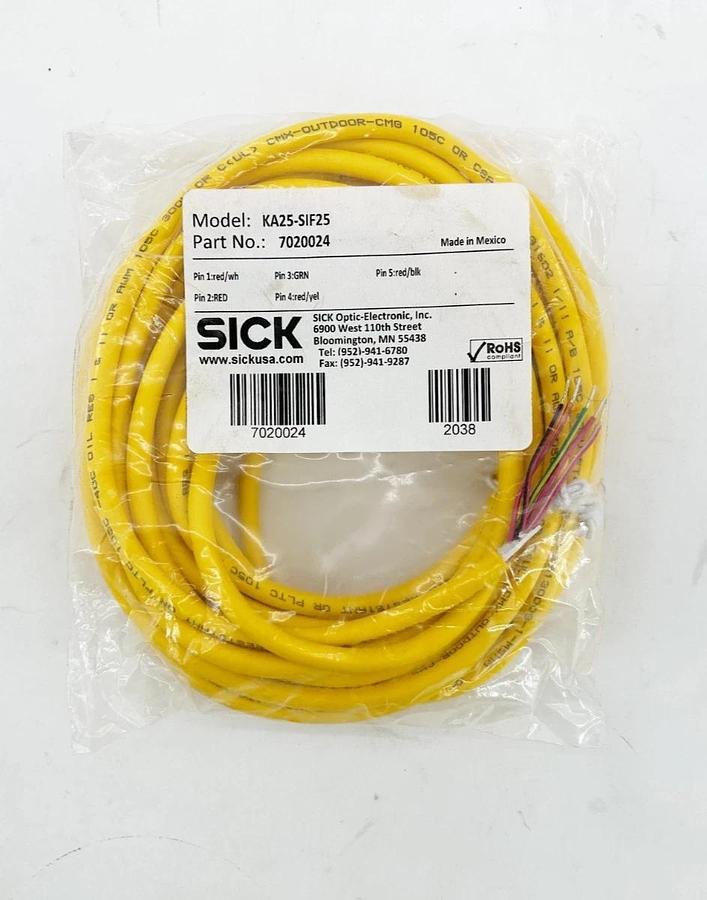 New Sick KA25-SIF25 Micro Cordset Female 5Pin Straight 5M 7020024