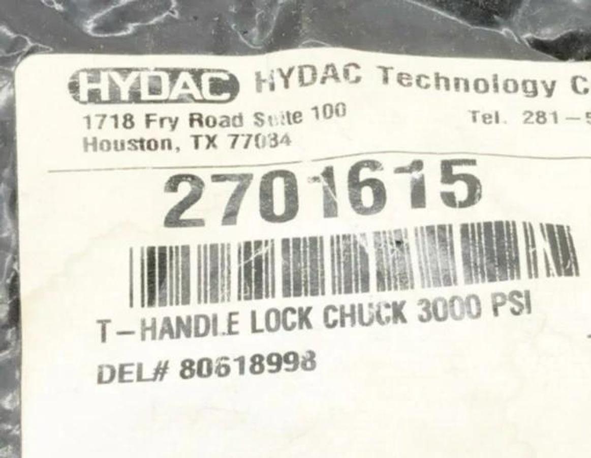 New Hydac 2701615 T-Handle Lock Chuck 3000 PSI