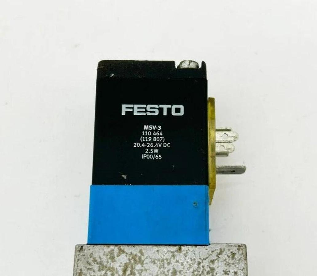 Used Festo MVH-5-1/8-L-S-B Solenoid Valve, 24VDC, 19750
