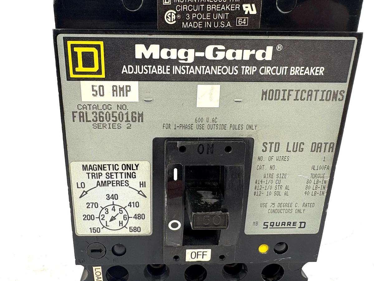 New Square D FAL3605016M 50A Circuit Breaker 480V 3-Pole - No Box