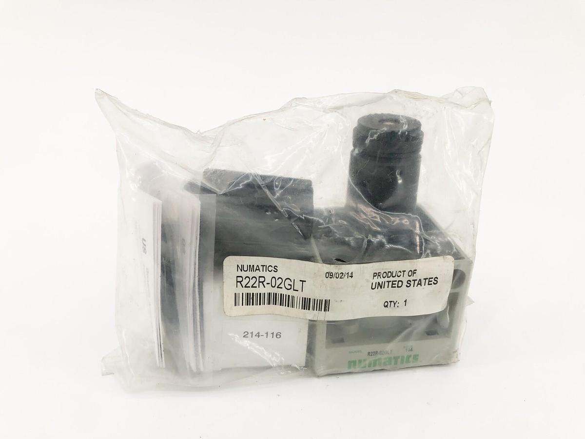 New Numatics R22R-02GLT Pressure Regulator 0-125psig 1/4" NPTF 3.8oz Bowl