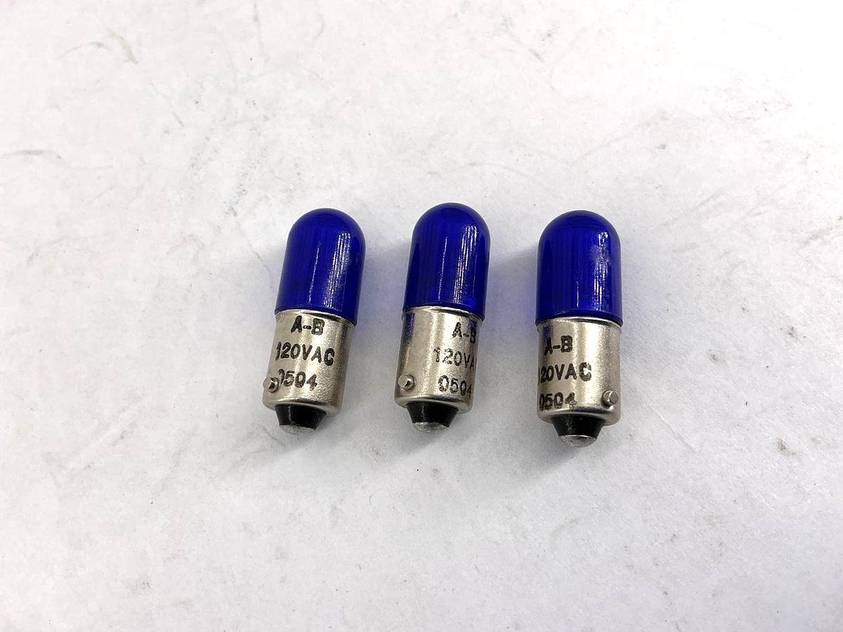 Lot of 3 New Allen Bradley 800T-N320B Replacement LED Pilot Light Blue 120VAC