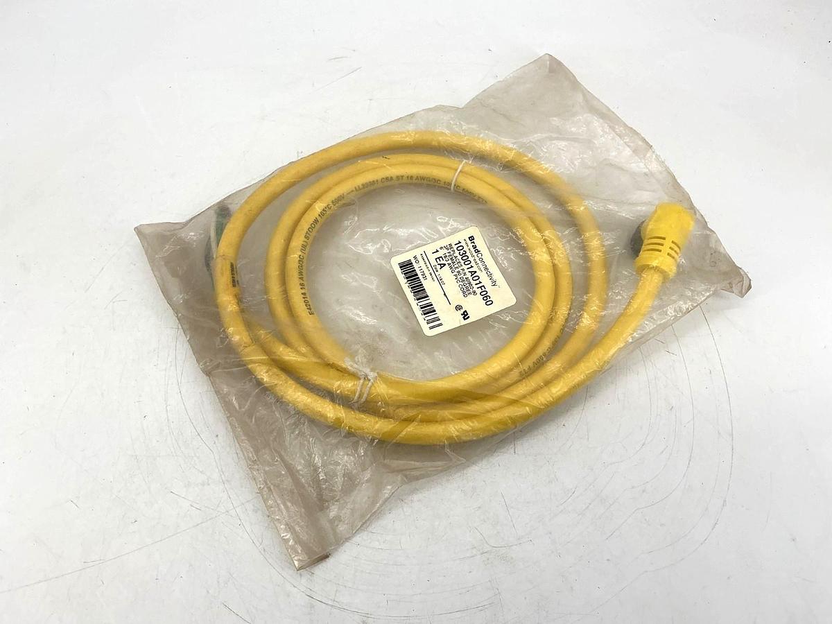 New Brad Connectivity 103001A01F060 Cordset Female 3-Pin 3-Wire 90 Degree 16AWG