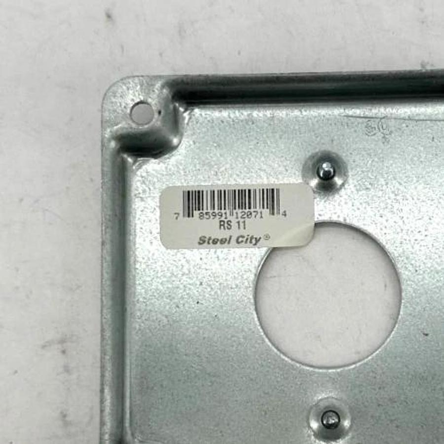 Lot of 5 New Steel City RS 11 Raised Steel Cover Square 4" Raised 1/2" - No Box