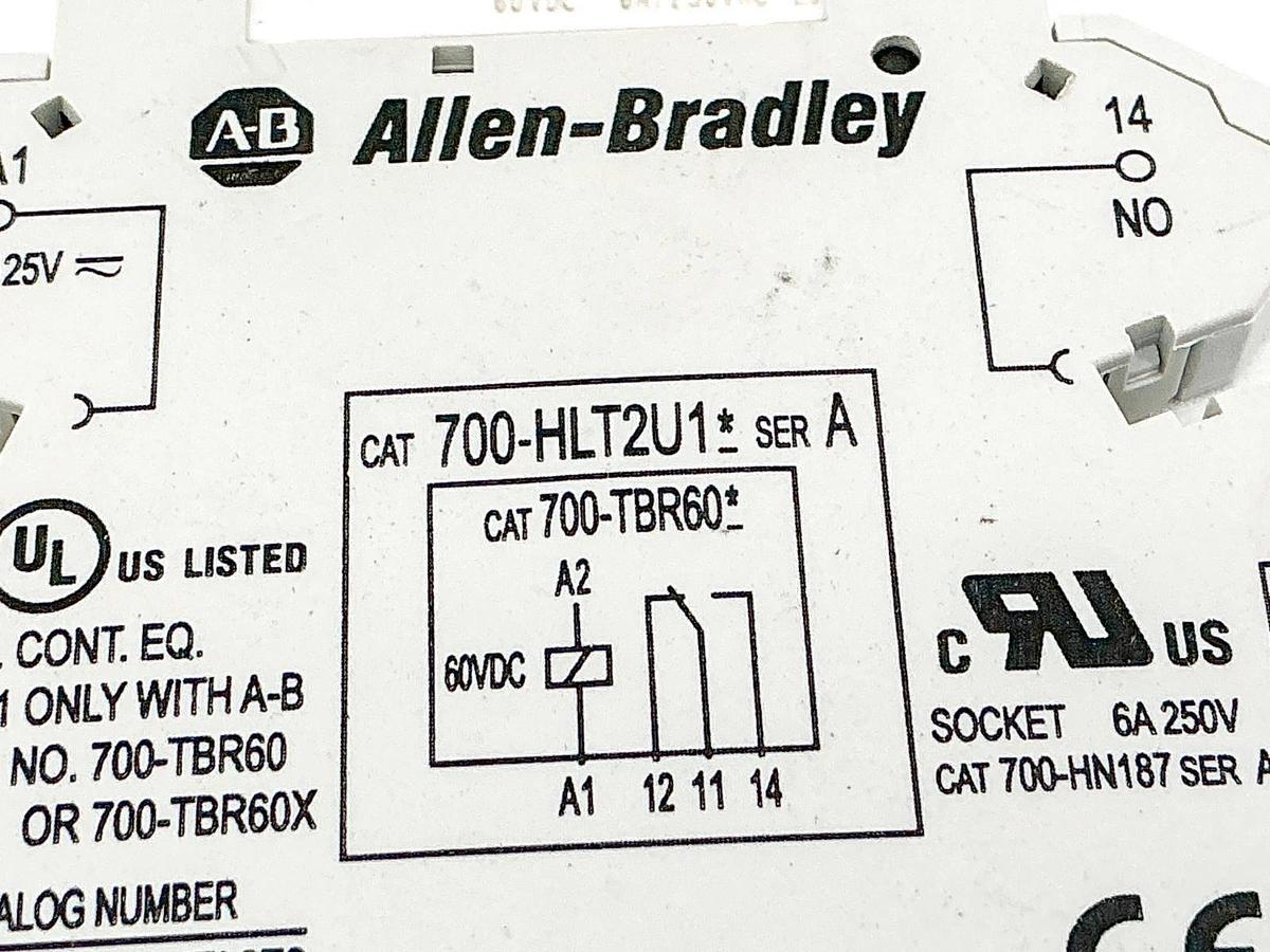 New Lot of 2 Allen Bradley 700-HLT2Z Terminal Block Relay 110/125V Ser.A -No Box