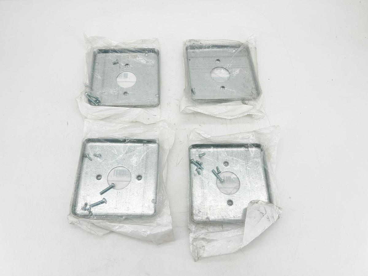 Lot of 4 New Steel City RSL-11 Galvanized Square Device Covers 4-11/16"