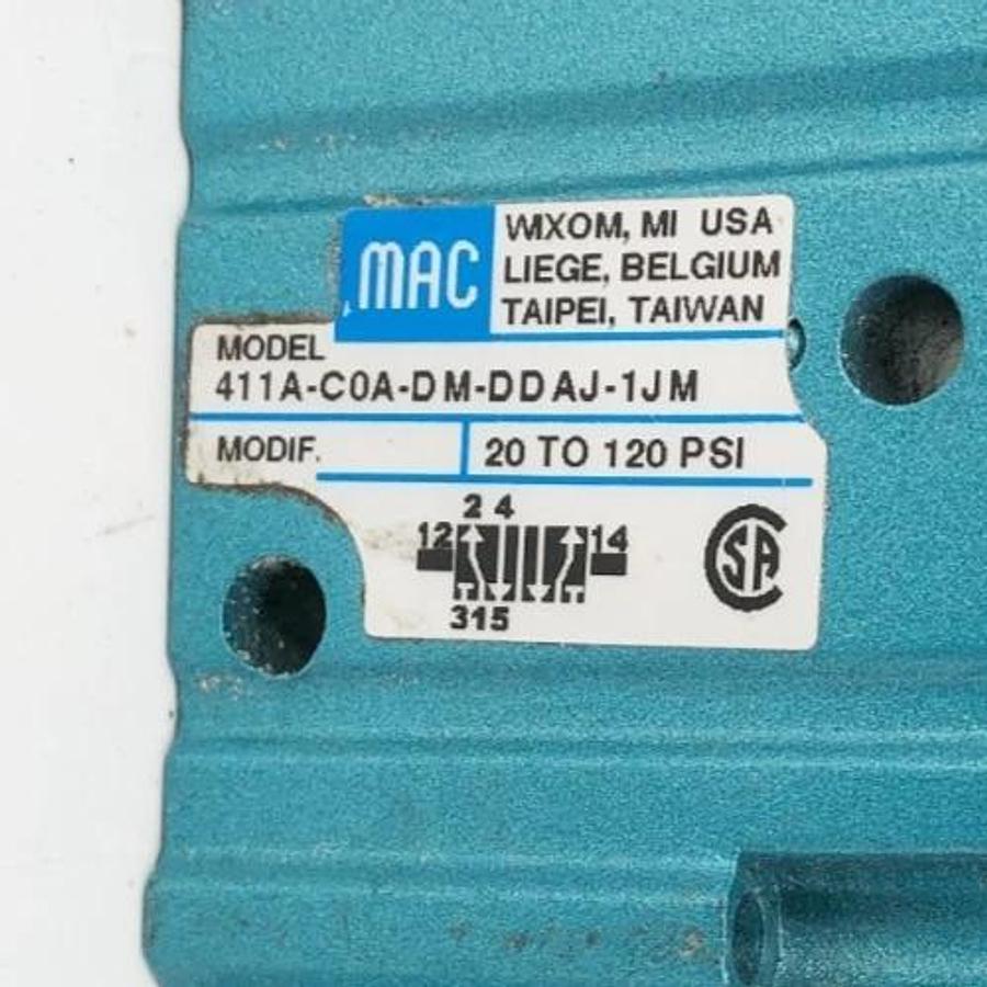 Used MAC Valves 411A-C0A-DM-DDAJ-1JM Solenoid Valve 24VDC 5.4W 120psi
