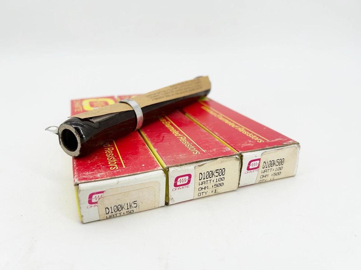 New Lot of 3 Ohmite D100K1K5 Resistor Wirewound 1.5KOHM 100W 10% Resistance