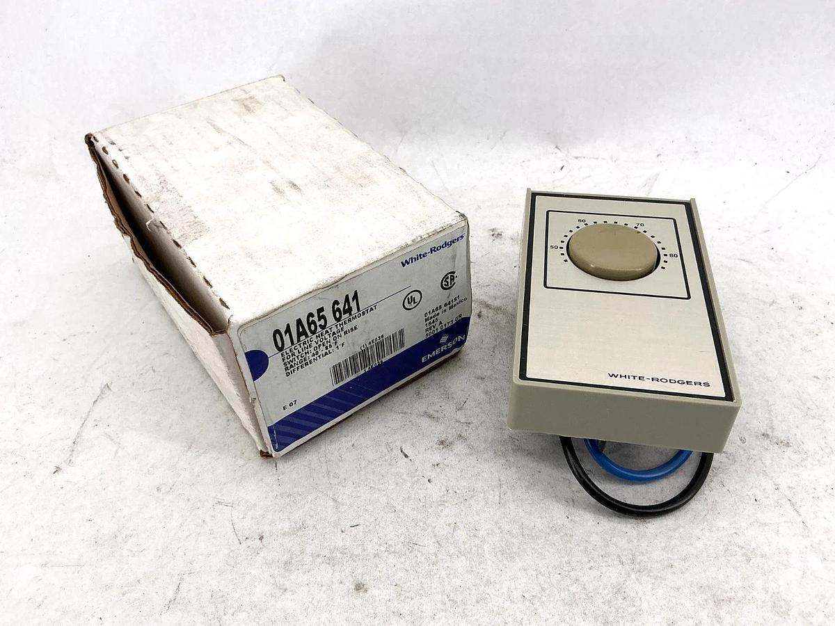 New White-Rogers Emerson 01A65-641 Electric Heat Thermostat Line Voltage 40-85F