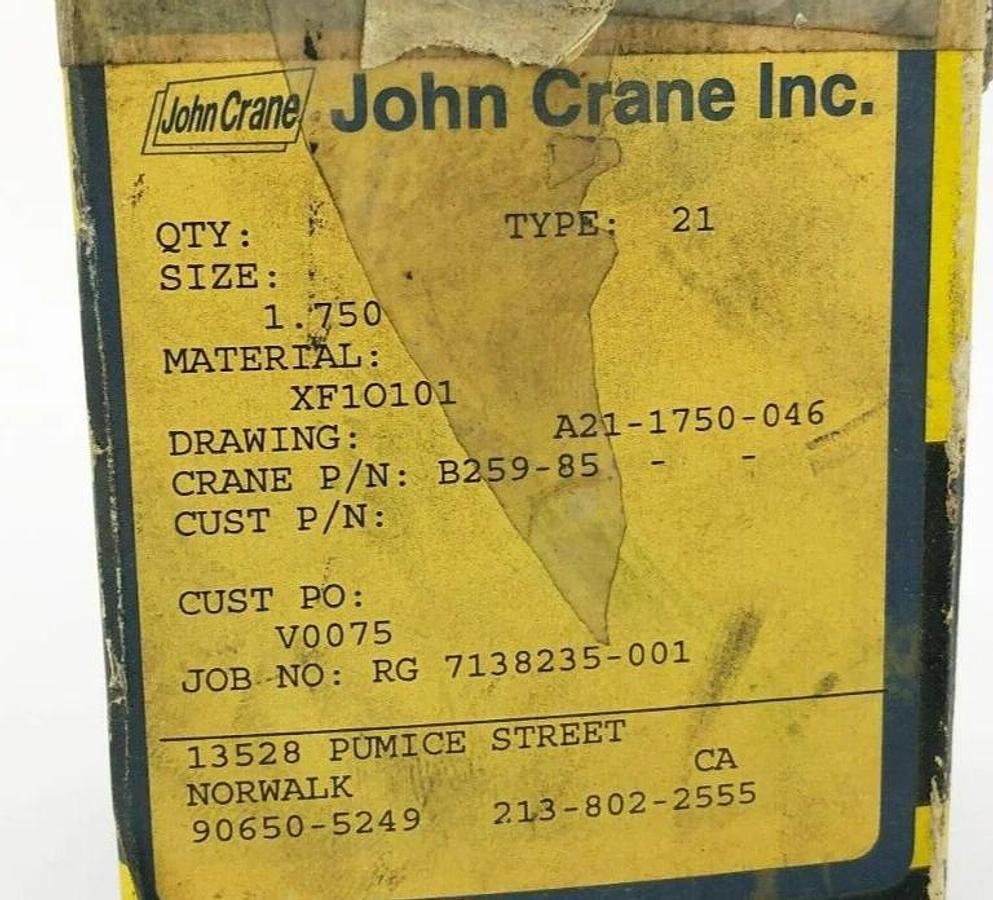 New John Crane Type 21 Mechanical Seal 1.750" B259-85