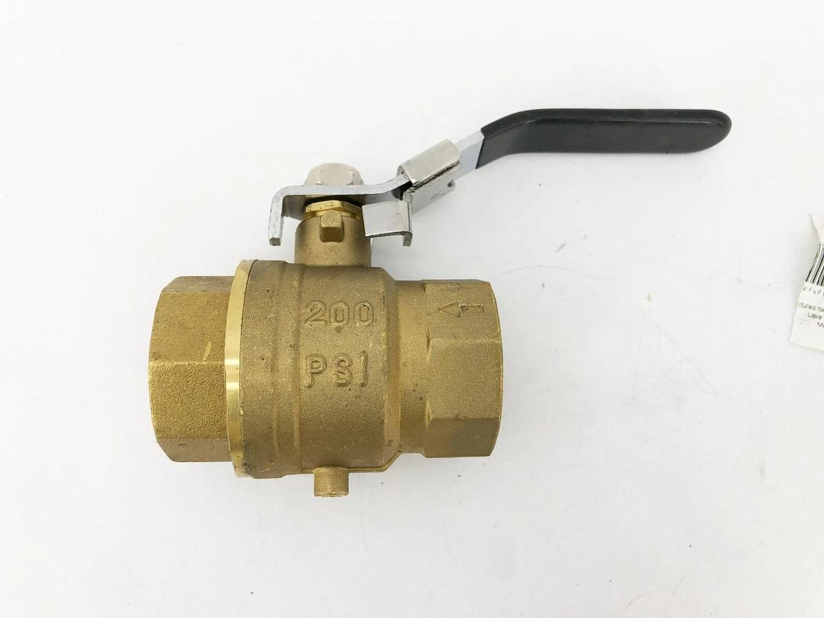 New Grainger 1PYZ3 Brass Ball Valve 1-1/4" F x F 200PSI