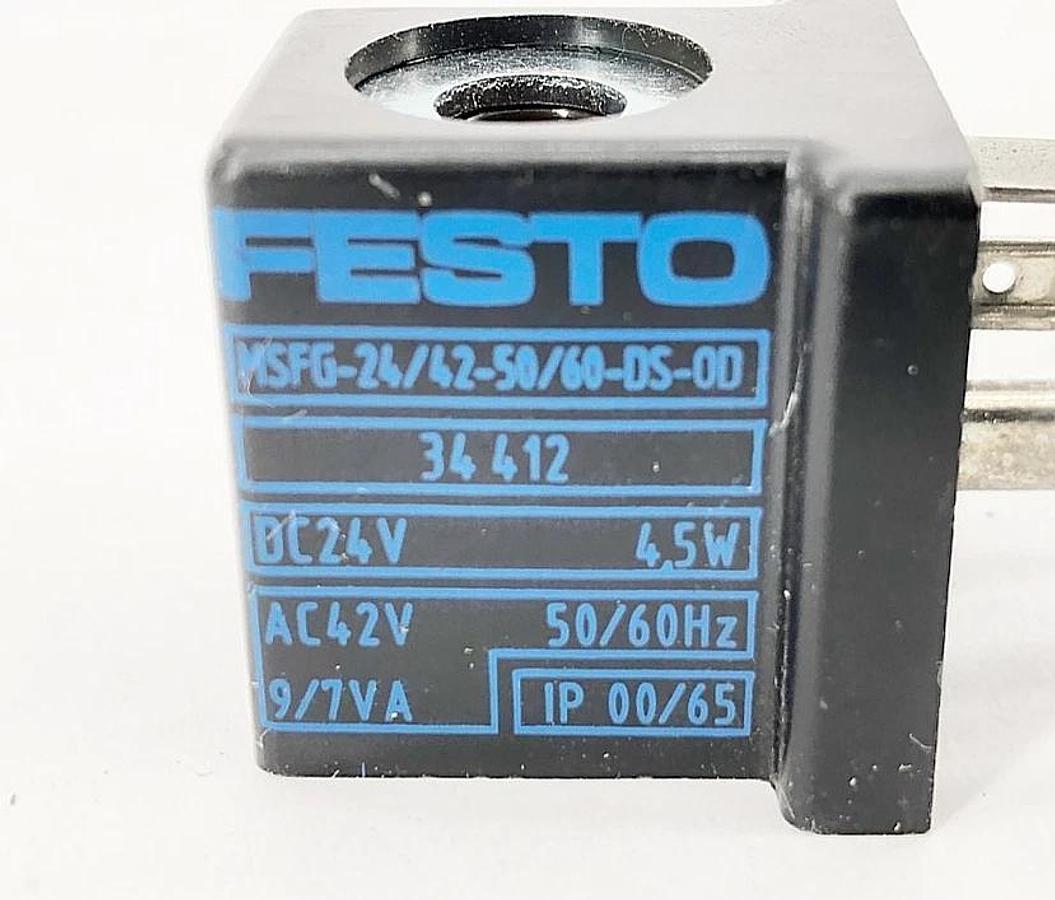 Lot of 2 New Festo MSFG-24/42-50/60-DS-OD Solenoid Coils 24VDC 34412 - No Box