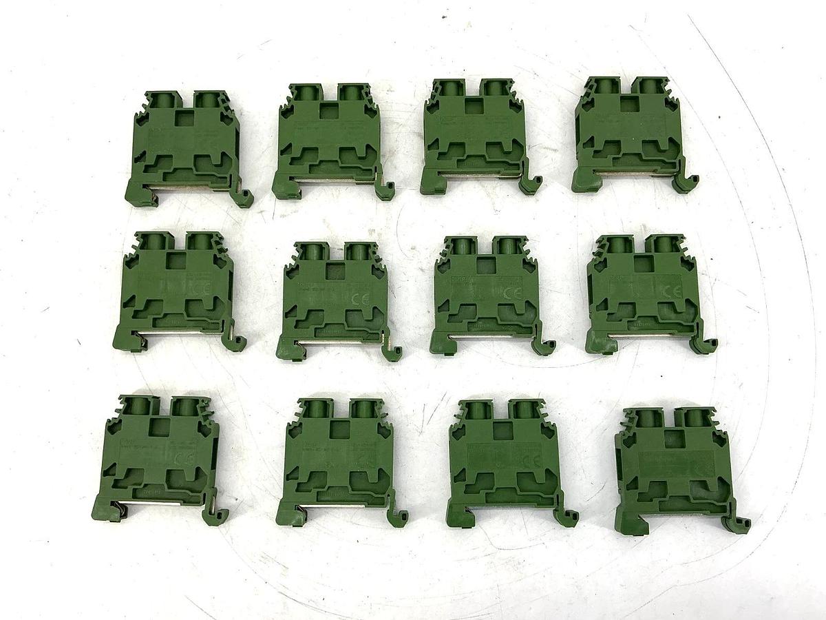 Lot of 12 New ABB Entrelec 1SNA165830R2100 Terminal Block Green & Yellow D6/8.P