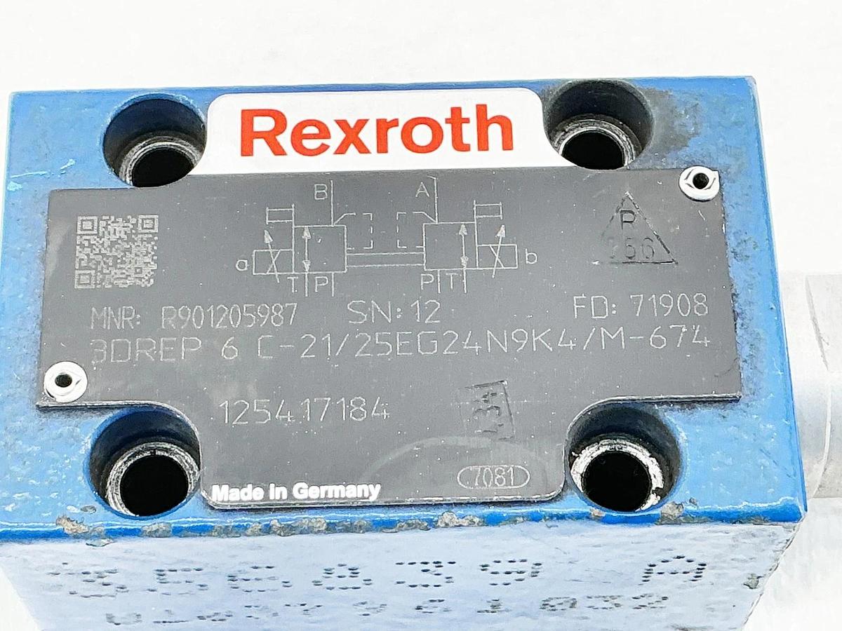 Rexroth 3DREP-6-C-21/25EG24N9K4/M-674 R901205987 Valve - missing coils - No Box