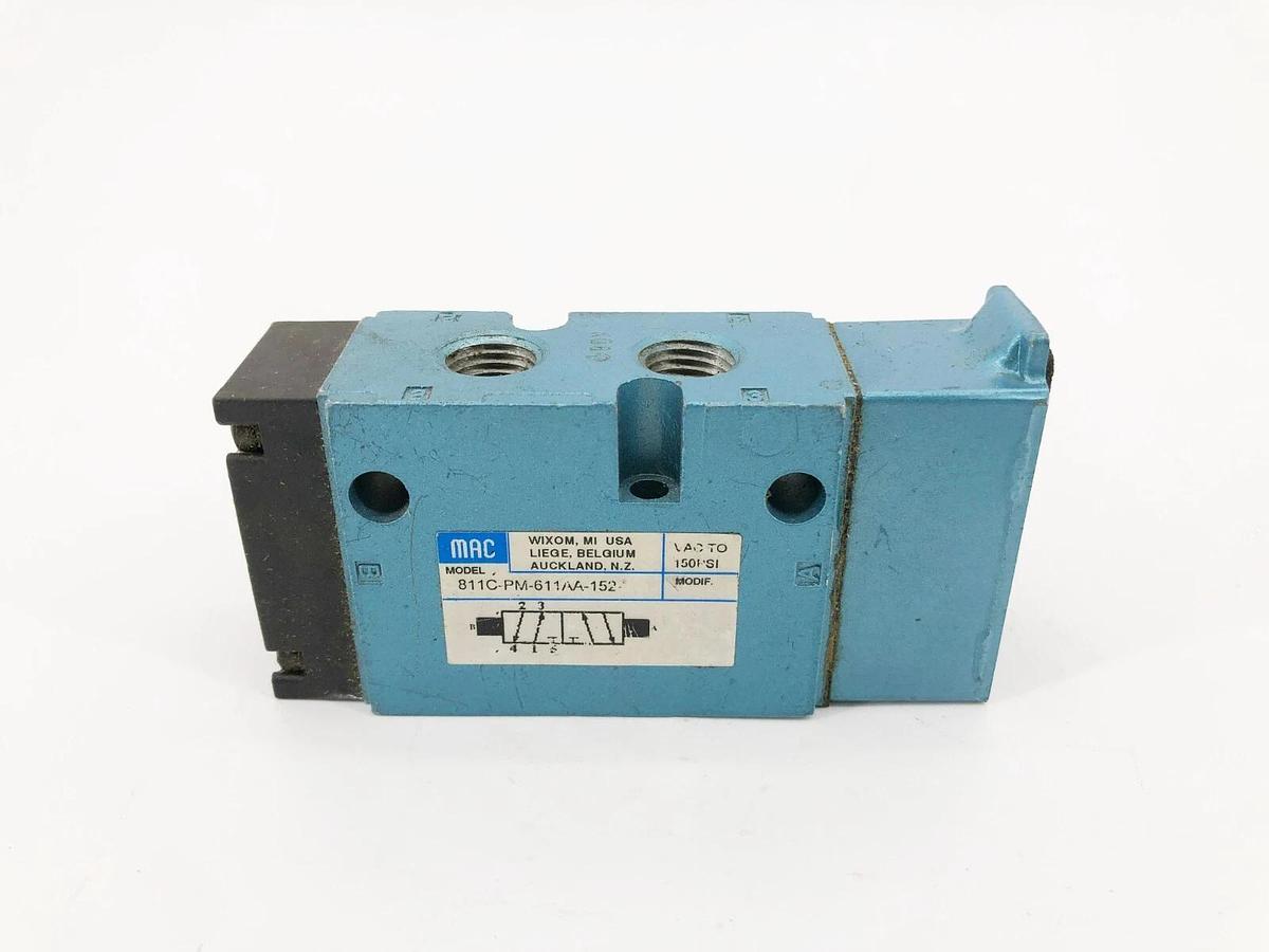 Used MAC Valves 811C-PM-611AA-152 Solenoid Valve 150 PSI - No Coil