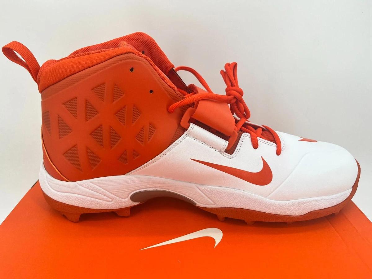 Nike Zoom Code ELT Stove Shark White/Orange Size 16 Football Cleats