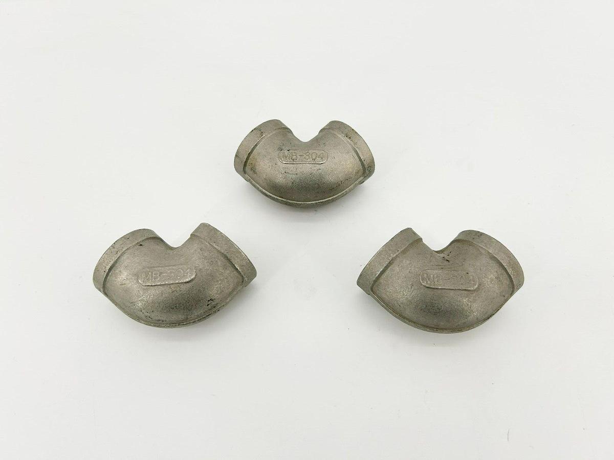 Lot of 3 New MB-304 Elbows, 150-3/4", 90 Degree, Stainless
