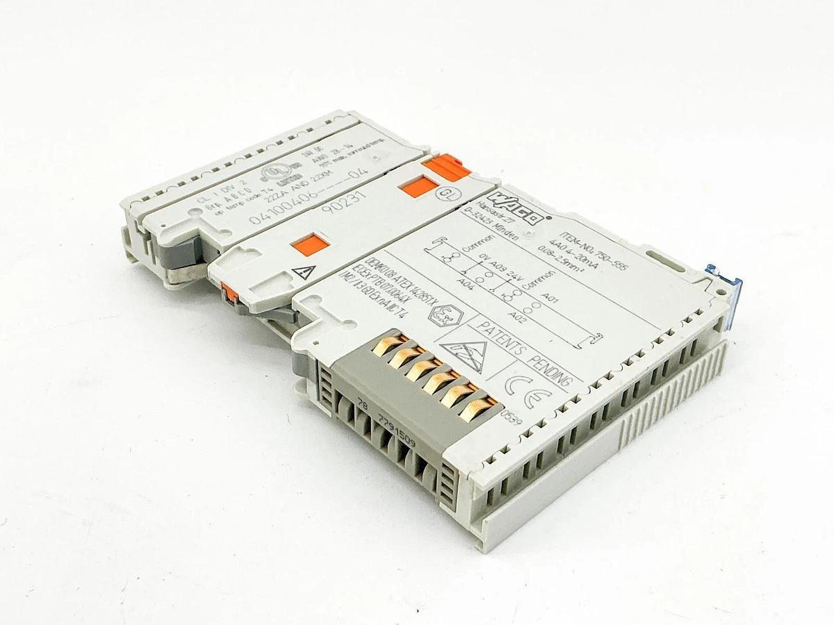 New Wago 750-555 4A0 Analog Output Module 4-20mA 24V D-32423