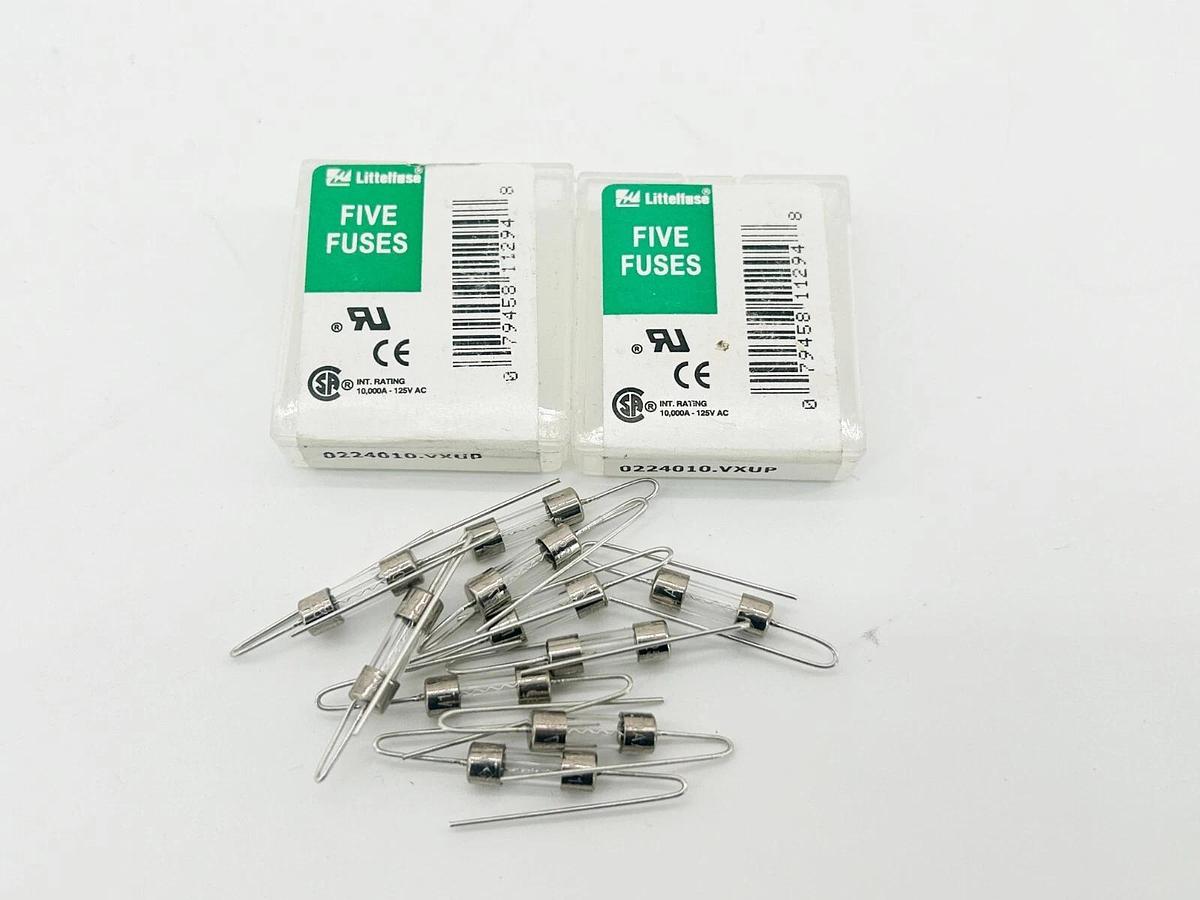 New Lot of 10 Littelfuse 0224010.VXUP Fuse 10A 125V