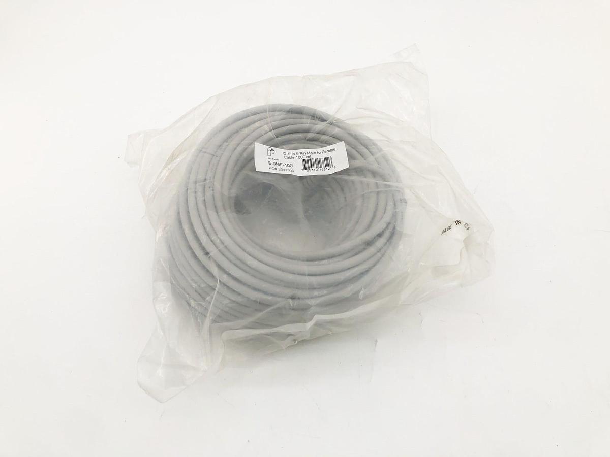 New Pan Pacific S-9MF-100' DB9 Male to DB9 Female Serial Cable 100FT.