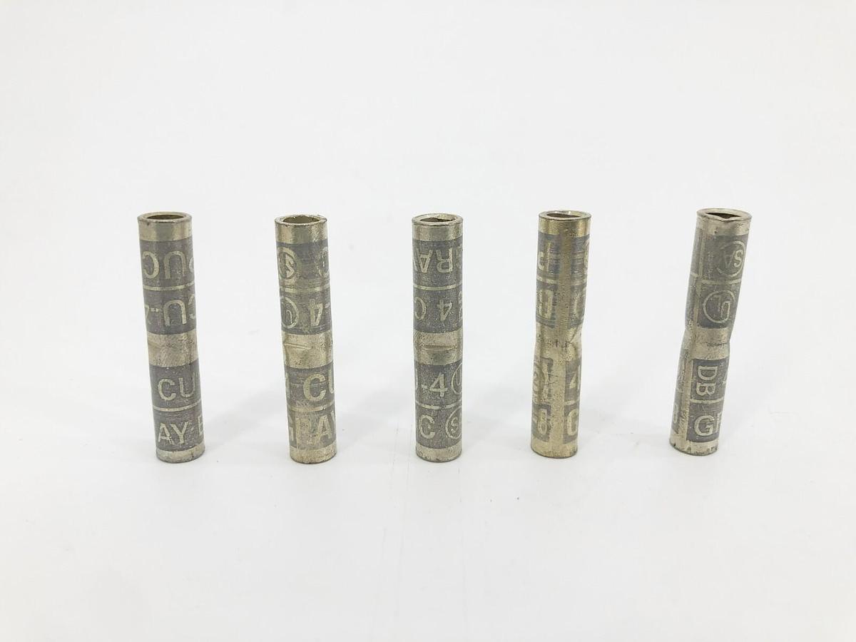 Lot of 5 New Penn Union BCU-4 Compression Splices 4CU Gray B-8