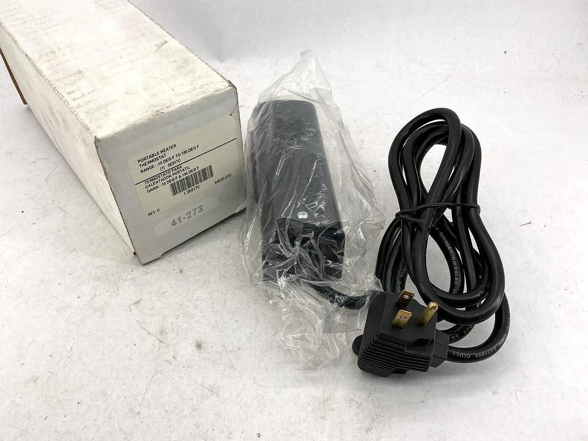 New Dayton 2E817 Portable Heater Thermostat -10°F to 100°F 2E817C