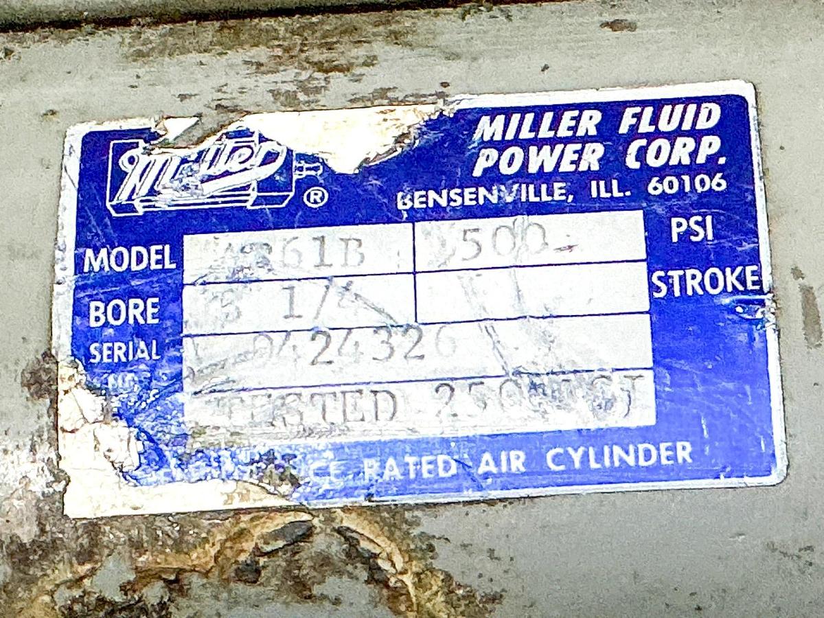 Used Miller Fluid AR61B Pneumatic Cylinder 500PSI 3-1/4” Bore