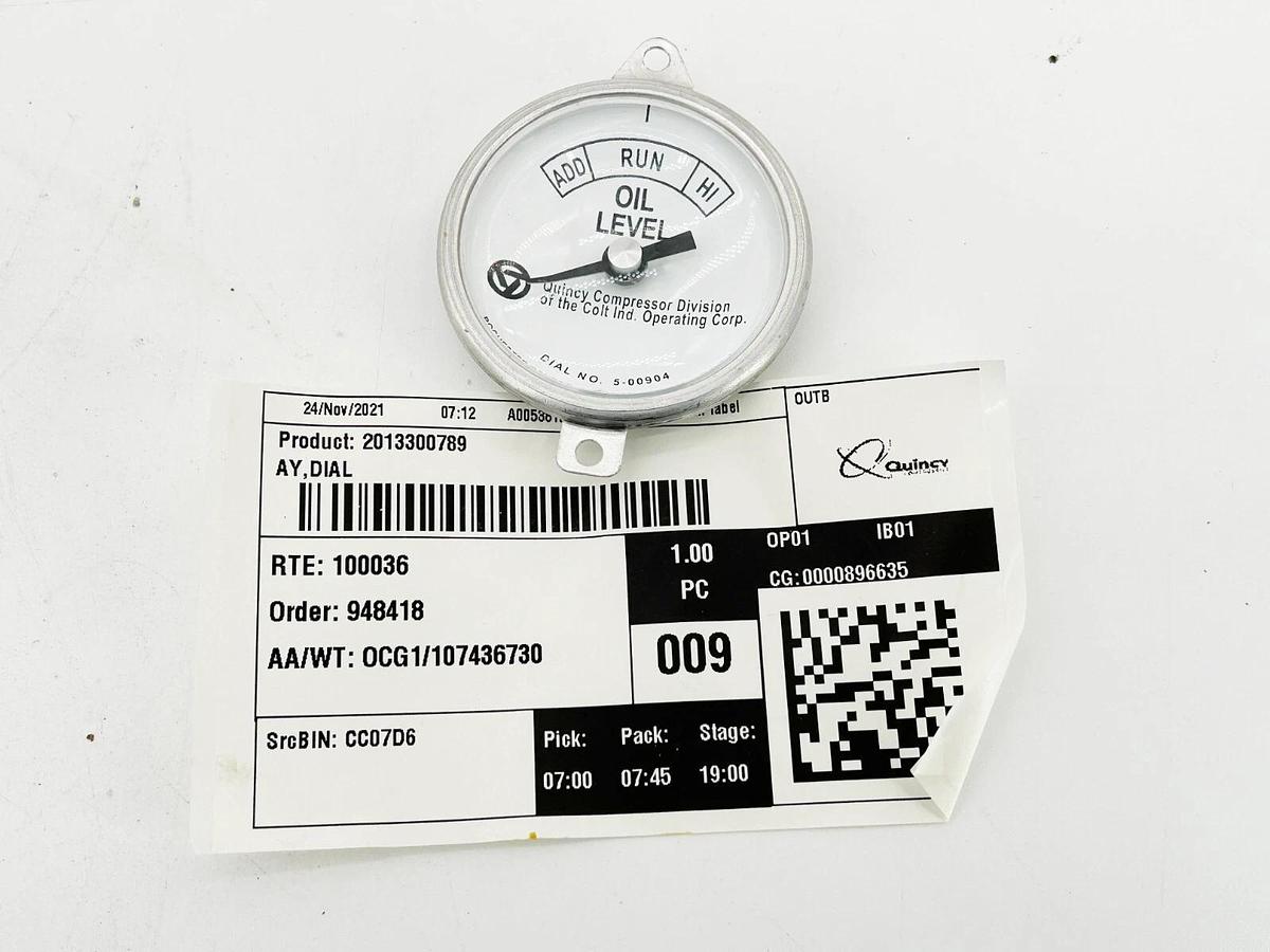 New Quincy 2013300789 Dial Assembly Replacement Oil Gauge