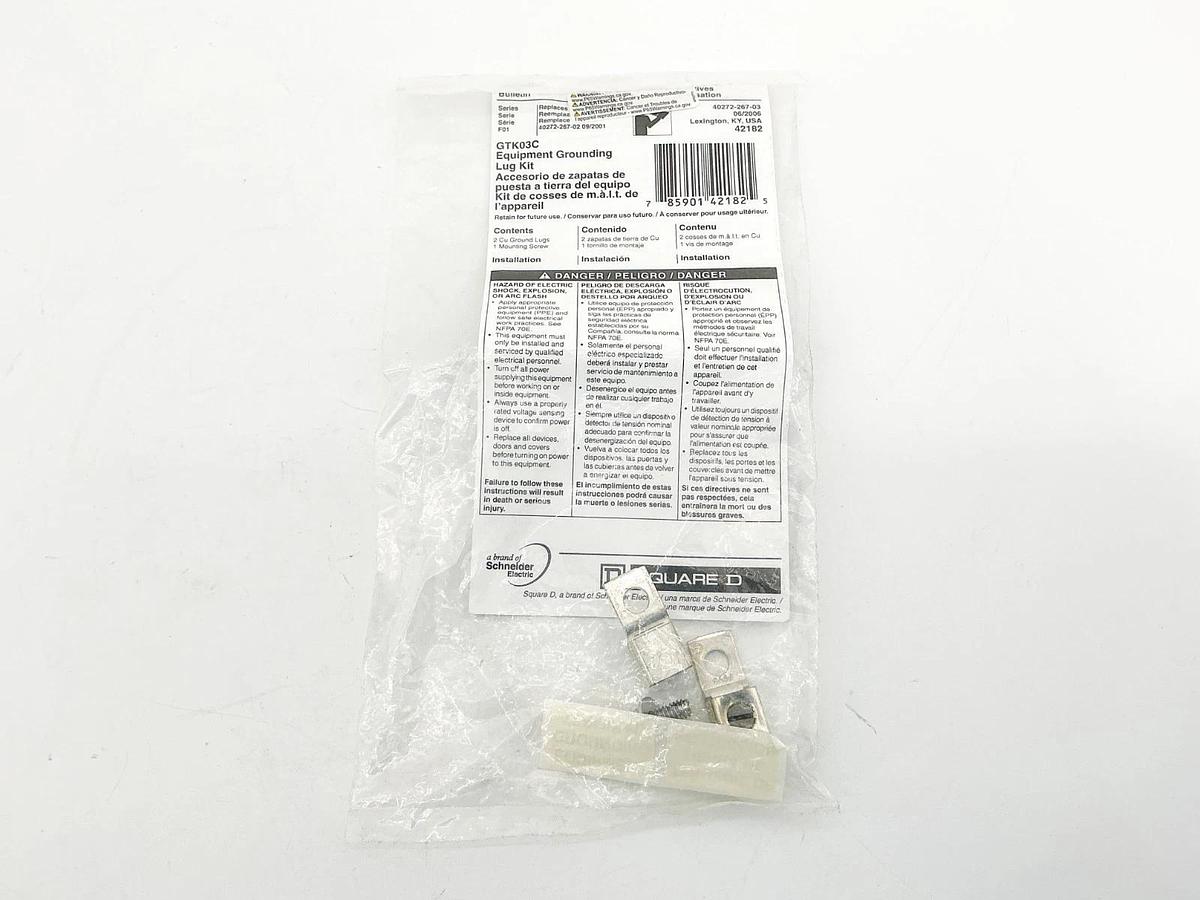 New Lot of 5 Square D GTK03C Grounding Lug Kit
